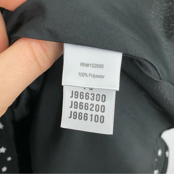 Lucky Brand size M Black with White Star Print Long Bell Sleeve Mini Dress - Picture 7 of 8